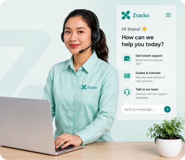 Support specialist with the Zracko help widget